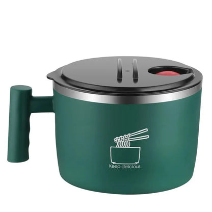 Ciotola in acciaio inossidabile con coperchio per noodles istantanei, ciotola di scarico sigillata e portatile per utensili da cucina Instant Noodle Partner