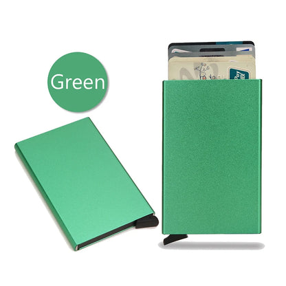 Portafoglio RFID Smart Porta Carte Metallo Sottile Uomo Donna Portafogli Pop Up Minimalista Piccolo Portafoglio Nero Valigetta per Uomo