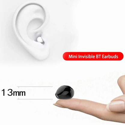 Auricolari invisibili Mini cuffie V5.2 Bluetooth TWS Auricolari in-ear con riduzione del rumore Auricolari in-ear wireless per dormire con microfono
