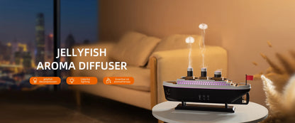 Umidificatore d'aria dinamico Jellyfish da 250 ml, diffusore di oli essenziali, telecomando, umidificatore per camera da letto con 7 luci notturne colorate