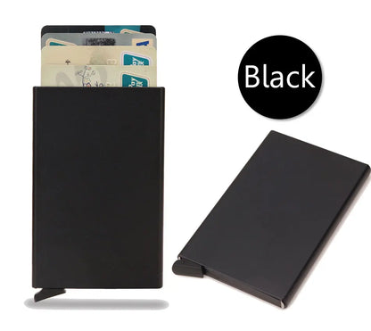 Portafoglio RFID Smart Porta Carte Metallo Sottile Uomo Donna Portafogli Pop Up Minimalista Piccolo Portafoglio Nero Valigetta per Uomo
