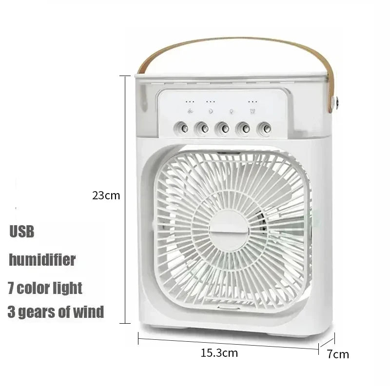 Nuovo condizionatore d'aria 3 in 1, mini raffrescatore d'aria per uso domestico, luce notturna a LED, umidificatore portatile, ventilatore per la regolazione dell'aria, ventilatore per ufficio e casa
