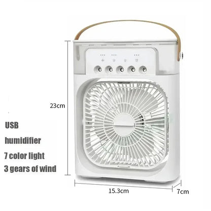Nuovo condizionatore d'aria 3 in 1, mini raffrescatore d'aria per uso domestico, luce notturna a LED, umidificatore portatile, ventilatore per la regolazione dell'aria, ventilatore per ufficio e casa