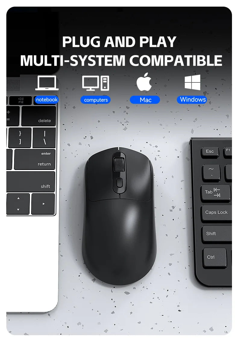 Mouse da gioco wireless Warvank X8 da 500 mAh, ricaricabile TYPE-C, adatto per computer desktop portatili