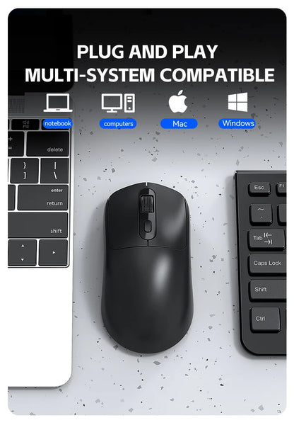 Mouse da gioco wireless Warvank X8 da 500 mAh, ricaricabile TYPE-C, adatto per computer desktop portatili