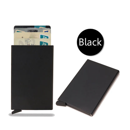 Portafoglio RFID Smart Porta Carte Metallo Sottile Uomo Donna Portafogli Pop Up Minimalista Piccolo Portafoglio Nero Valigetta per Uomo