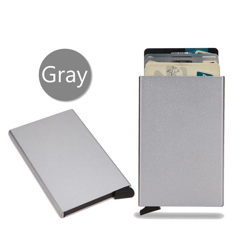 Portafoglio RFID Smart Porta Carte Metallo Sottile Uomo Donna Portafogli Pop Up Minimalista Piccolo Portafoglio Nero Valigetta per Uomo
