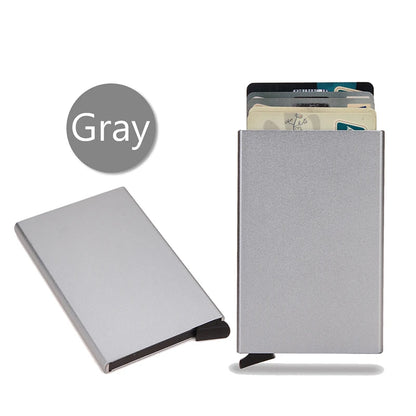 Portafoglio RFID Smart Porta Carte Metallo Sottile Uomo Donna Portafogli Pop Up Minimalista Piccolo Portafoglio Nero Valigetta per Uomo