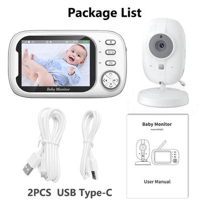 Baby monitor con telecamera LCD da 3,5 pollici, babysitter elettronico, audio bidirezionale, visione notturna, video, baby sitter, radio, migliore di VB603