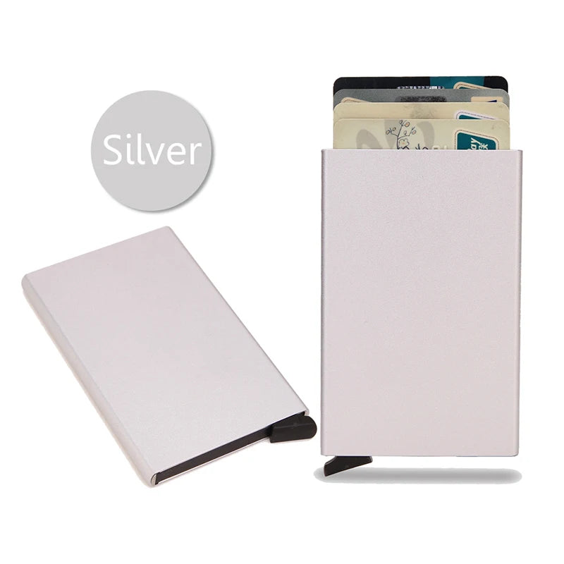 Portafoglio RFID Smart Porta Carte Metallo Sottile Uomo Donna Portafogli Pop Up Minimalista Piccolo Portafoglio Nero Valigetta per Uomo