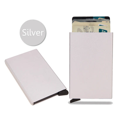 Portafoglio RFID Smart Porta Carte Metallo Sottile Uomo Donna Portafogli Pop Up Minimalista Piccolo Portafoglio Nero Valigetta per Uomo