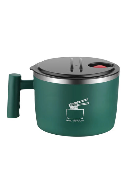 Ciotola in acciaio inossidabile con coperchio per noodles istantanei, ciotola di scarico sigillata e portatile per utensili da cucina Instant Noodle Partner