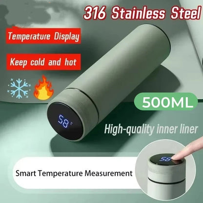 Tazza termica con display intelligente della temperatura, bottiglia termica in acciaio inossidabile 316, calore a lunga durata, ufficio, viaggi, regali