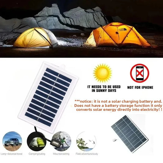 Caricabatterie solare portatile da 1/2 pezzi - Uscita USB per uso esterno - per viaggi e campeggio, torcia, ricarica della ventola