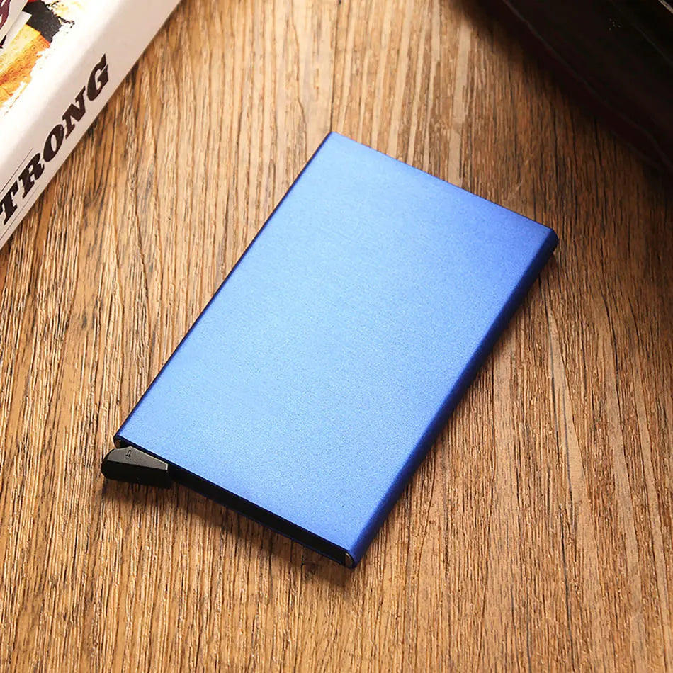 Portafoglio RFID Smart Porta Carte Metallo Sottile Uomo Donna Portafogli Pop Up Minimalista Piccolo Portafoglio Nero Valigetta per Uomo