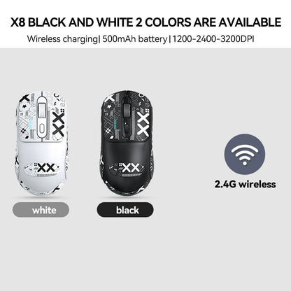 Mouse da gioco wireless Warvank X8 da 500 mAh, ricaricabile TYPE-C, adatto per computer desktop portatili