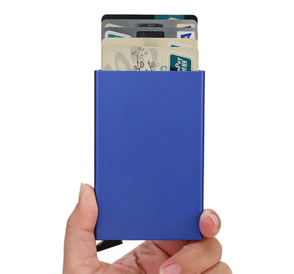 Portafoglio RFID Smart Porta Carte Metallo Sottile Uomo Donna Portafogli Pop Up Minimalista Piccolo Portafoglio Nero Valigetta per Uomo