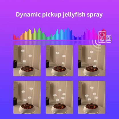 Umidificatore d'aria dinamico Jellyfish da 250 ml, diffusore di oli essenziali, telecomando, umidificatore per camera da letto con 7 luci notturne colorate