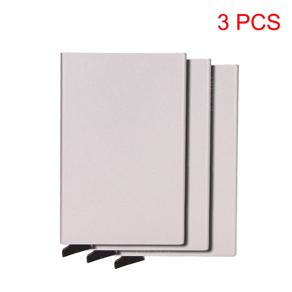 Portafoglio RFID Smart Porta Carte Metallo Sottile Uomo Donna Portafogli Pop Up Minimalista Piccolo Portafoglio Nero Valigetta per Uomo