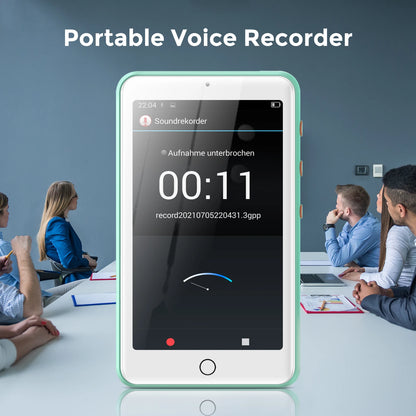 Lettore MP4/MP3 portatile con altoparlanti Bluetooth e Wi-Fi, lettore musicale con video, radio FM, eBook, registratore, capacità fino a 512 GB