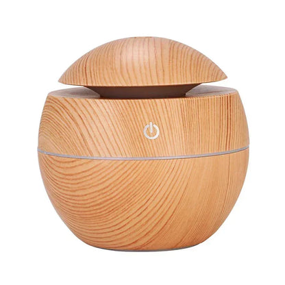 Mini diffusore di oli essenziali USB a ultrasuoni effetto legno, umidificatore portatile da tavolo per aromaterapia, per uso domestico e in ufficio