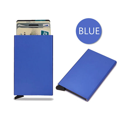 Portafoglio RFID Smart Porta Carte Metallo Sottile Uomo Donna Portafogli Pop Up Minimalista Piccolo Portafoglio Nero Valigetta per Uomo