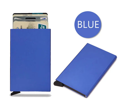 Portafoglio RFID Smart Porta Carte Metallo Sottile Uomo Donna Portafogli Pop Up Minimalista Piccolo Portafoglio Nero Valigetta per Uomo