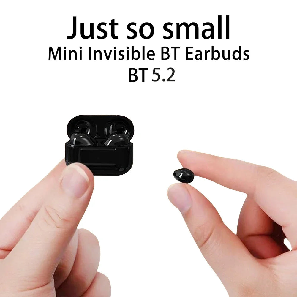 Auricolari invisibili Mini cuffie V5.2 Bluetooth TWS Auricolari in-ear con riduzione del rumore Auricolari in-ear wireless per dormire con microfono