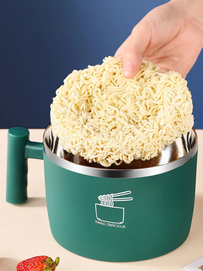 Ciotola in acciaio inossidabile con coperchio per noodles istantanei, ciotola di scarico sigillata e portatile per utensili da cucina Instant Noodle Partner