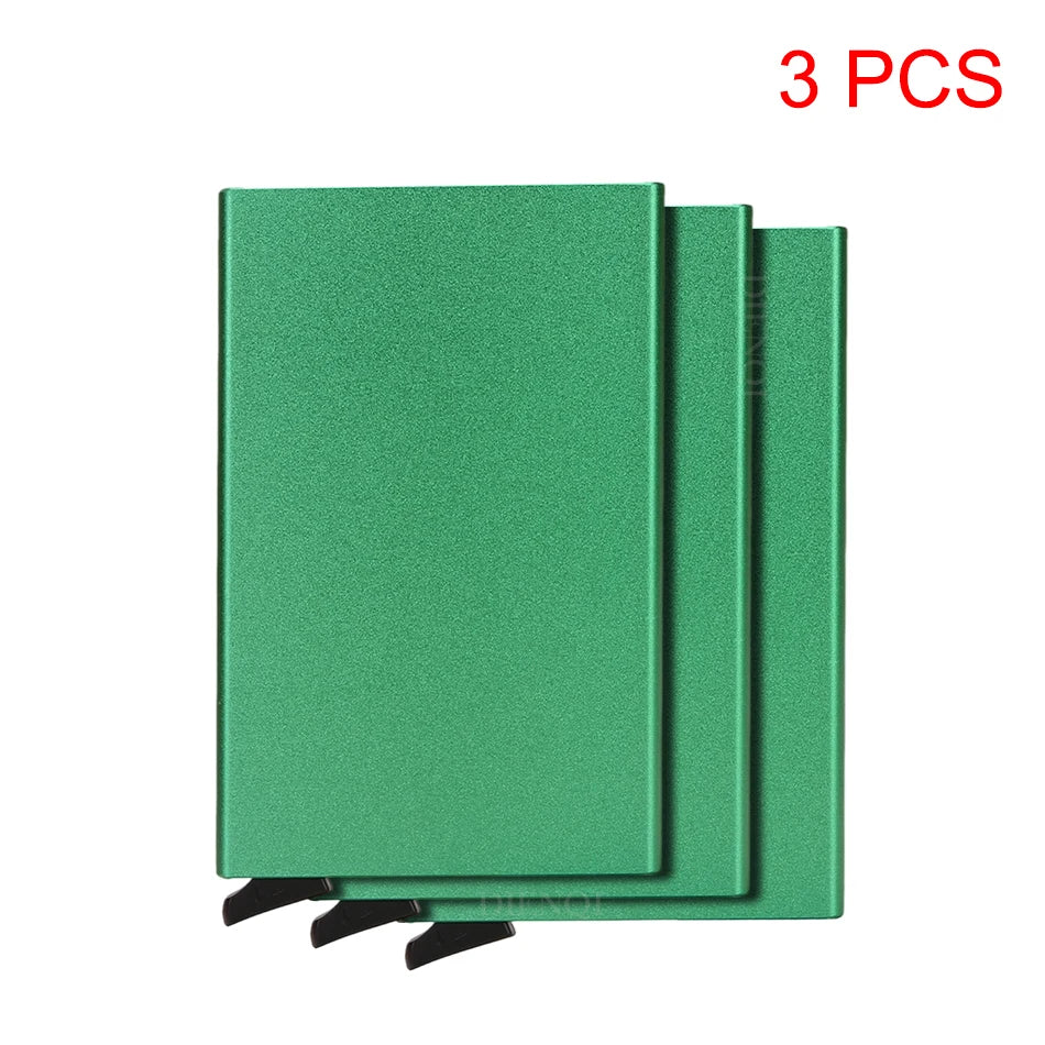 Portafoglio RFID Smart Porta Carte Metallo Sottile Uomo Donna Portafogli Pop Up Minimalista Piccolo Portafoglio Nero Valigetta per Uomo