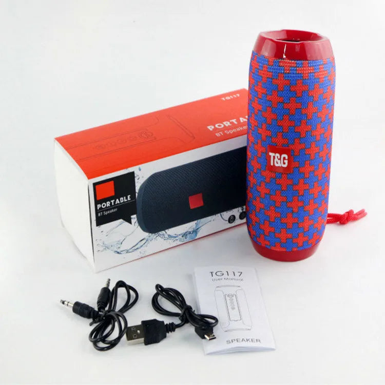 Altoparlante Bluetooth per esterni TG117 Altoparlante portatile wireless a colonna Soundbar Dual Bass Subwoofer Lettore musicale Altoparlante Radio FM