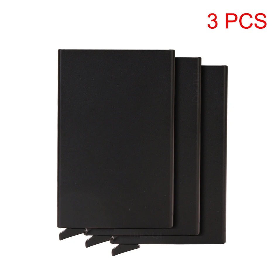 Portafoglio RFID Smart Porta Carte Metallo Sottile Uomo Donna Portafogli Pop Up Minimalista Piccolo Portafoglio Nero Valigetta per Uomo