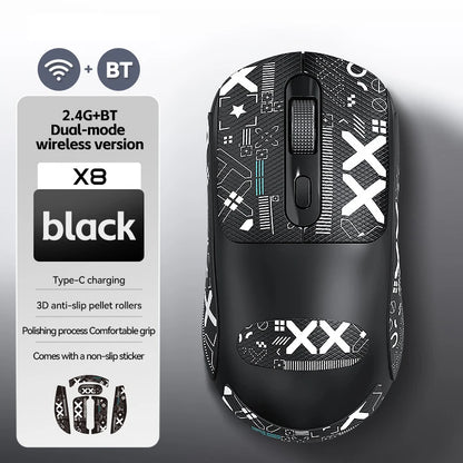 Mouse da gioco wireless Warvank X8 da 500 mAh, ricaricabile TYPE-C, adatto per computer desktop portatili