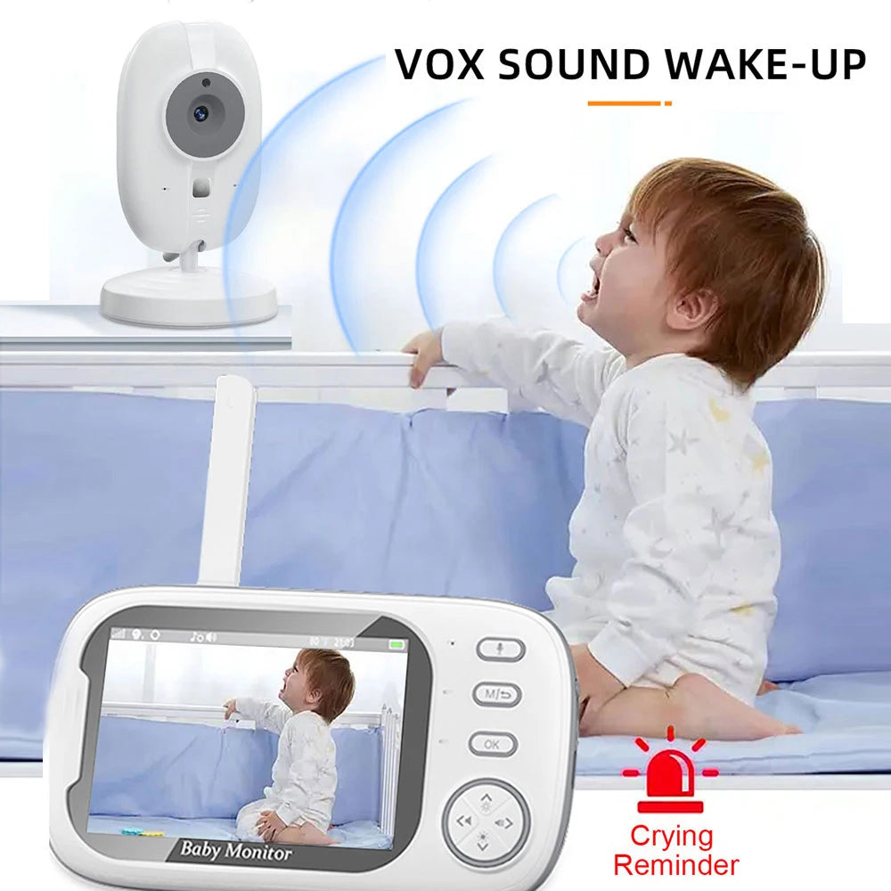 Baby monitor con telecamera LCD da 3,5 pollici, babysitter elettronico, audio bidirezionale, visione notturna, video, baby sitter, radio, migliore di VB603