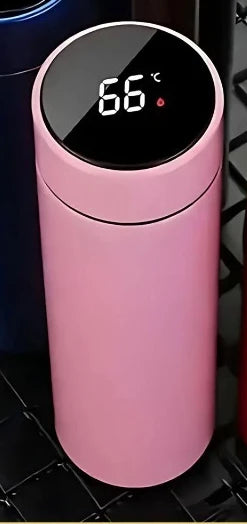 500ML Smart Temperature Display Thermos - 2-in-1 Divided Stainless Steel Vacuum Bottle with Dual Lids, Leak-Proof Outdoor Cup