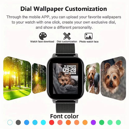 LAXASFIT 2025 Nuovo Smartwatch per Uomo Donna Regalo Schermo Touch Completo Orologio Sportivo Fitness Bluetooth Chiamata Smartwatch Digitale