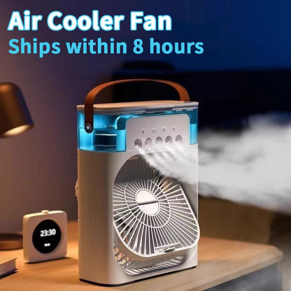 Nuovo condizionatore d'aria 3 in 1, mini raffrescatore d'aria per uso domestico, luce notturna a LED, umidificatore portatile, ventilatore per la regolazione dell'aria, ventilatore per ufficio e casa
