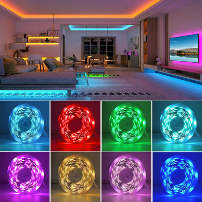 Strisce luminose a LED RGB da 5 m, 10 m, 20 m, 30 m, luci per ambienti a LED con controllo APP, nastro flessibile, nastro LED per la decorazione della camera da letto