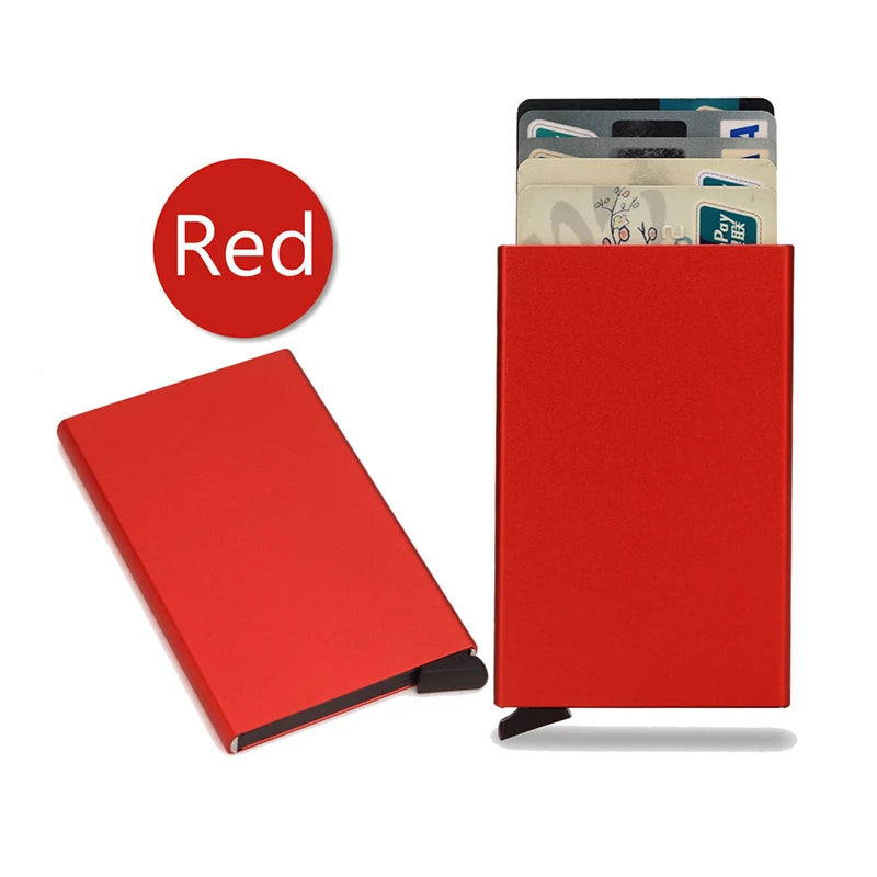 Portafoglio RFID Smart Porta Carte Metallo Sottile Uomo Donna Portafogli Pop Up Minimalista Piccolo Portafoglio Nero Valigetta per Uomo