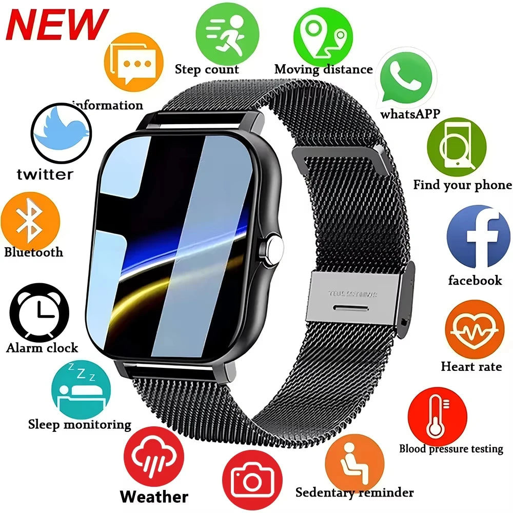 LAXASFIT 2025 Nuovo Smartwatch per Uomo Donna Regalo Schermo Touch Completo Orologio Sportivo Fitness Bluetooth Chiamata Smartwatch Digitale