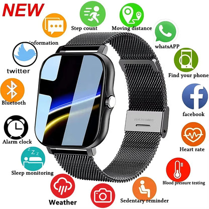 LAXASFIT 2025 Nuovo Smartwatch per Uomo Donna Regalo Schermo Touch Completo Orologio Sportivo Fitness Bluetooth Chiamata Smartwatch Digitale