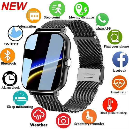 LAXASFIT 2025 Nuovo Smartwatch per Uomo Donna Regalo Schermo Touch Completo Orologio Sportivo Fitness Bluetooth Chiamata Smartwatch Digitale