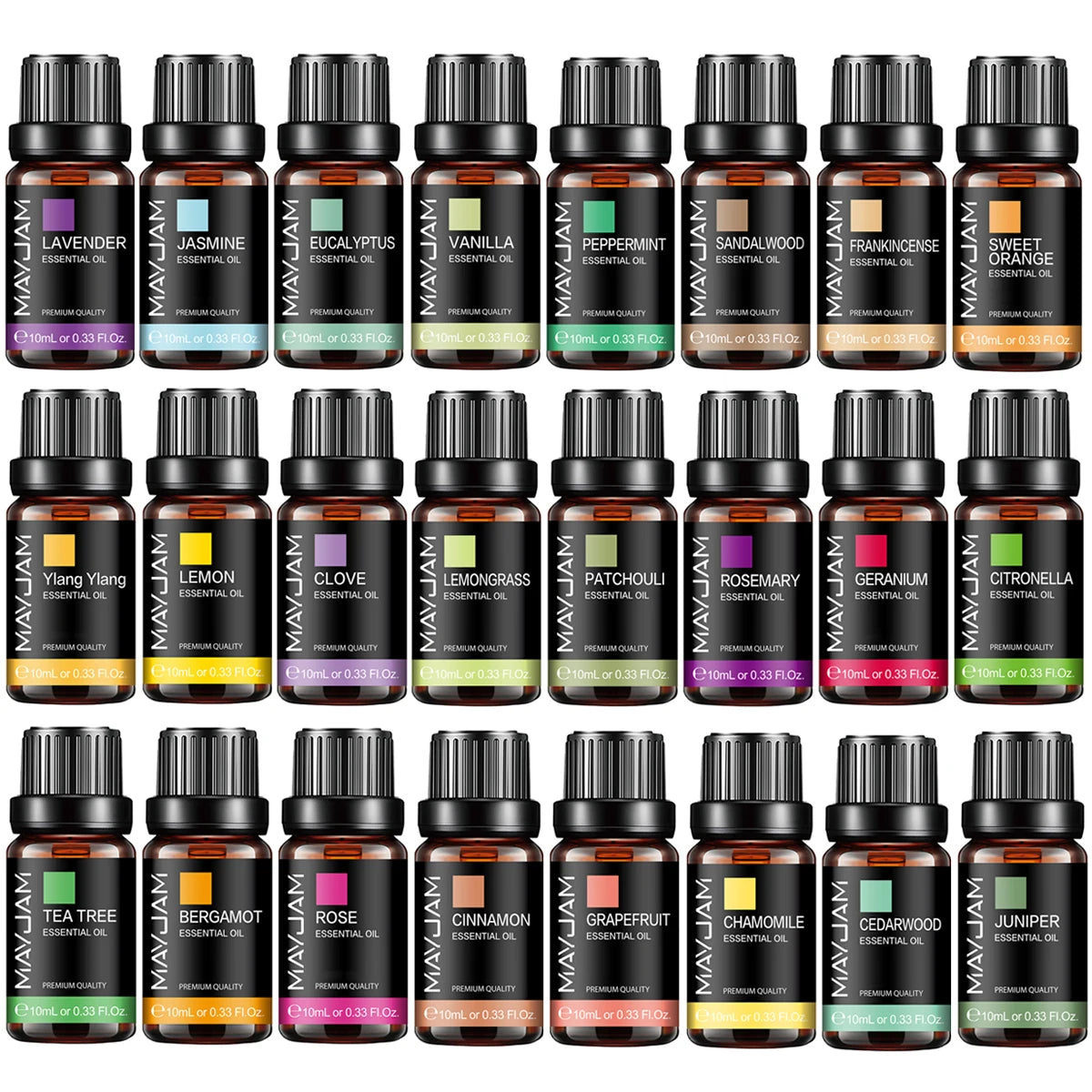 MAYJAM 10ML Olio essenziale Lavanda Gelsomino Eucalipto Vaniglia Sandalo Bergamotto Rosmarino Citronella Cannella Olio profumato