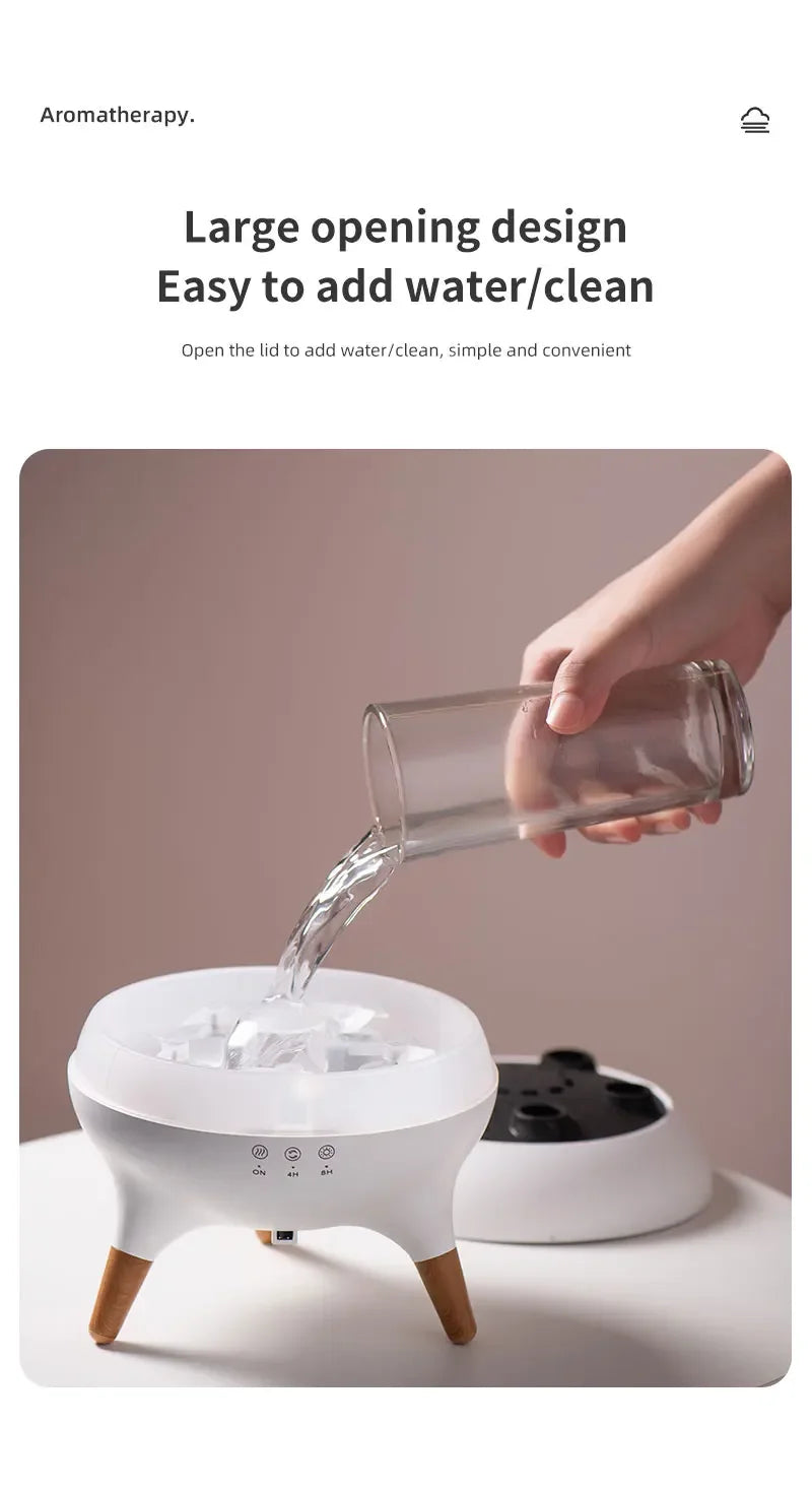 Umidificatore d'aria dinamico Jellyfish da 250 ml, diffusore di oli essenziali, telecomando, umidificatore per camera da letto con 7 luci notturne colorate