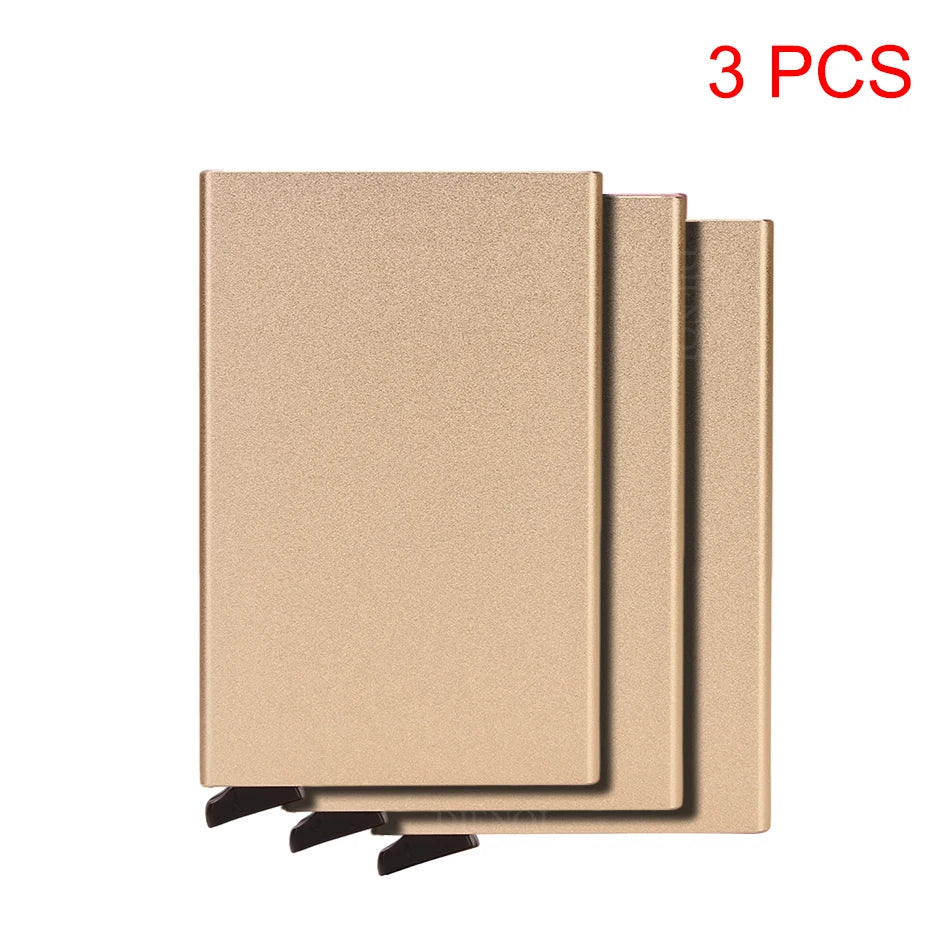 Portafoglio RFID Smart Porta Carte Metallo Sottile Uomo Donna Portafogli Pop Up Minimalista Piccolo Portafoglio Nero Valigetta per Uomo