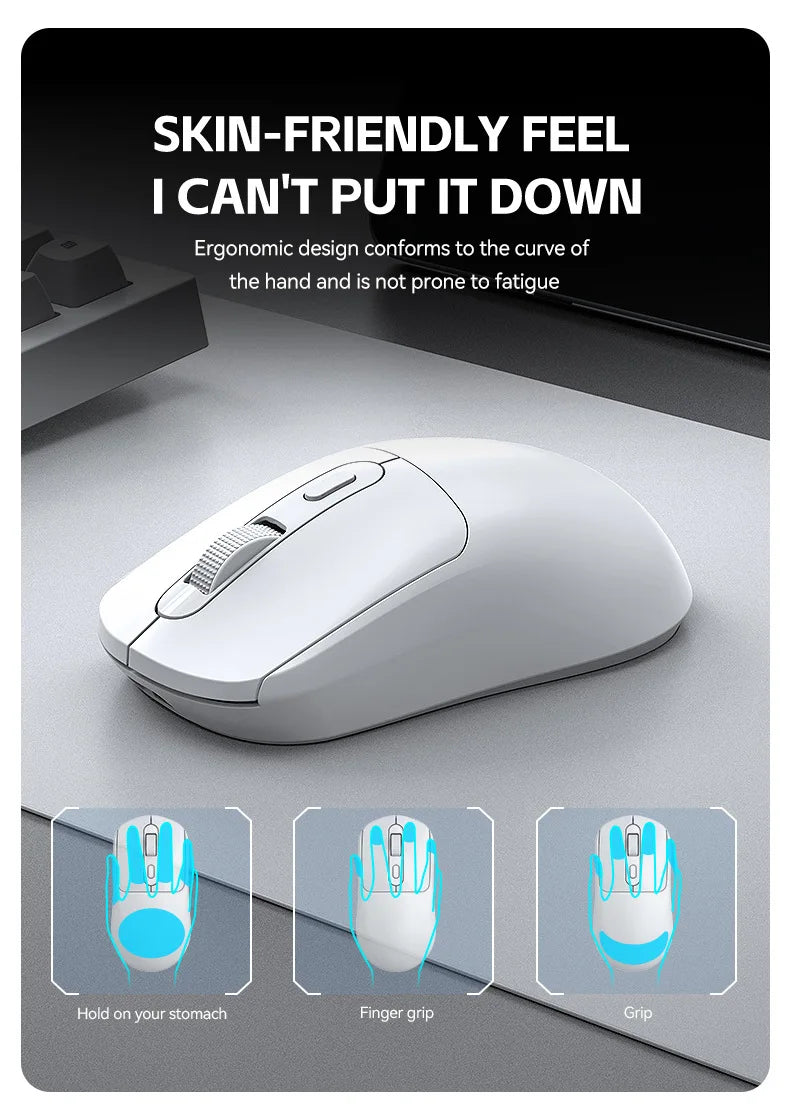Mouse da gioco wireless Warvank X8 da 500 mAh, ricaricabile TYPE-C, adatto per computer desktop portatili