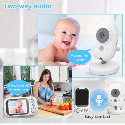 Baby monitor con telecamera LCD da 3,5 pollici, babysitter elettronico, audio bidirezionale, visione notturna, video, baby sitter, radio, migliore di VB603