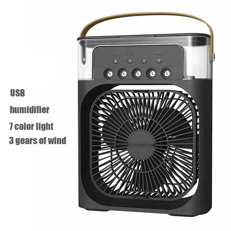 Nuovo condizionatore d'aria 3 in 1, mini raffrescatore d'aria per uso domestico, luce notturna a LED, umidificatore portatile, ventilatore per la regolazione dell'aria, ventilatore per ufficio e casa