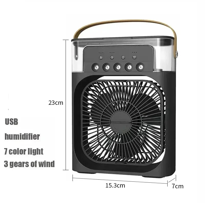 Nuovo condizionatore d'aria 3 in 1, mini raffrescatore d'aria per uso domestico, luce notturna a LED, umidificatore portatile, ventilatore per la regolazione dell'aria, ventilatore per ufficio e casa