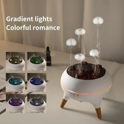 Umidificatore d'aria dinamico Jellyfish da 250 ml, diffusore di oli essenziali, telecomando, umidificatore per camera da letto con 7 luci notturne colorate